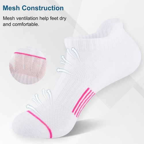 Heatuff Women's Ankle Socks - Cushioned Anti-Blister Athletic Low Cut | 7 Pairs