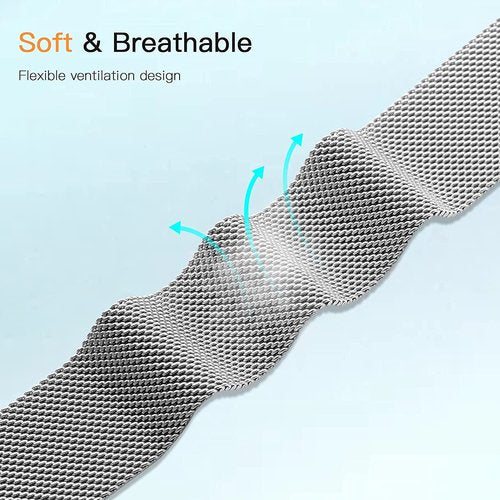 Moran Stainless Steel Mesh Band Compatible with Fitbit Versa 2/Versa/Versa Lite Edition Solid Metal Strap Replacement Bracelet Wristband Women Men