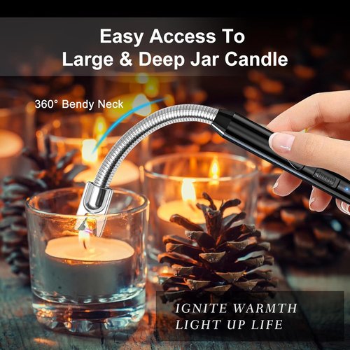 KTEBO Plasma Arc Electric Lighters - Rechargeable USB Long Reach for Candles & BBQ | Windproof Design - 2 Pack