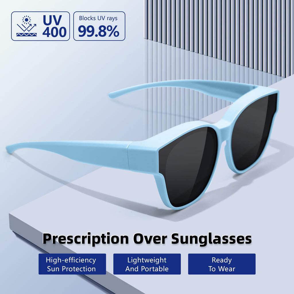 EYEBUDDY Fit Over Glasses Sunglasses for Kids Shades Polarized Sunglasses Oversized Square Sun Glasses Boys & Girls UV Protection