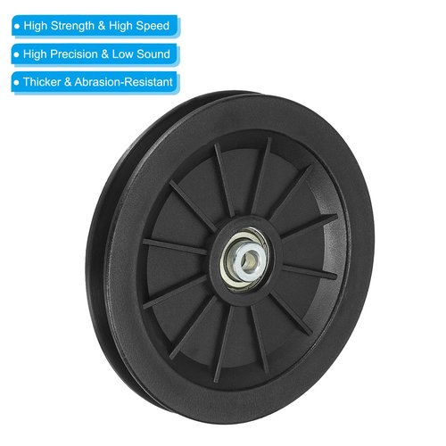 PATIKIL Universal Bearing Pulley Wheel 160mm/6.3", 2 Pack Nylon Bearing Pulley Wheel Lifting Bearing Wheel Replace for Gym Equipment Part Cable Machine