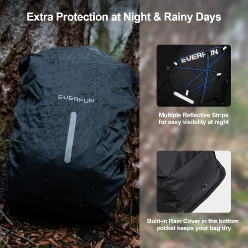EVERFUN Insulated Hydration Water Backpack 18L with 2L Bladder Rain Cover, Hydro Pack Bag Daypack with Storage for Women Men Hiking, Cycling, Skiing, Running, Festivals