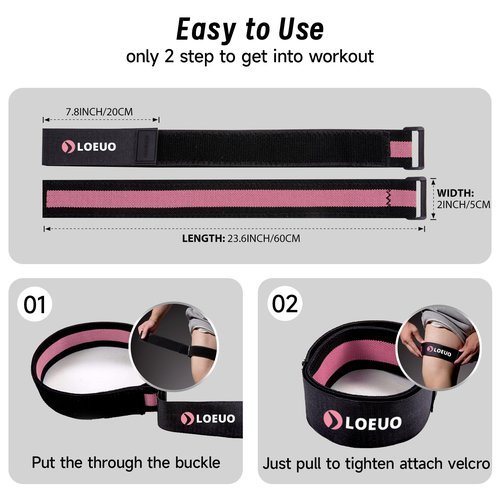 LOEUO Booty Bands for Working Out Glutes, Adjustable Blood Flow Restriction Bands with Non Slip for Workout Butt & Thigh Building, Occlusion Bands for Women and Men Glutes Easy to Carry