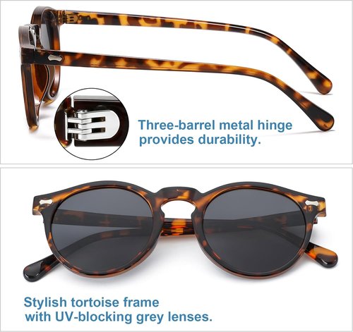 Gleyemor Kids Polarized Round Sunglasses - Cute Design for Ages 3-8 | Perfect for Outdoor Fun