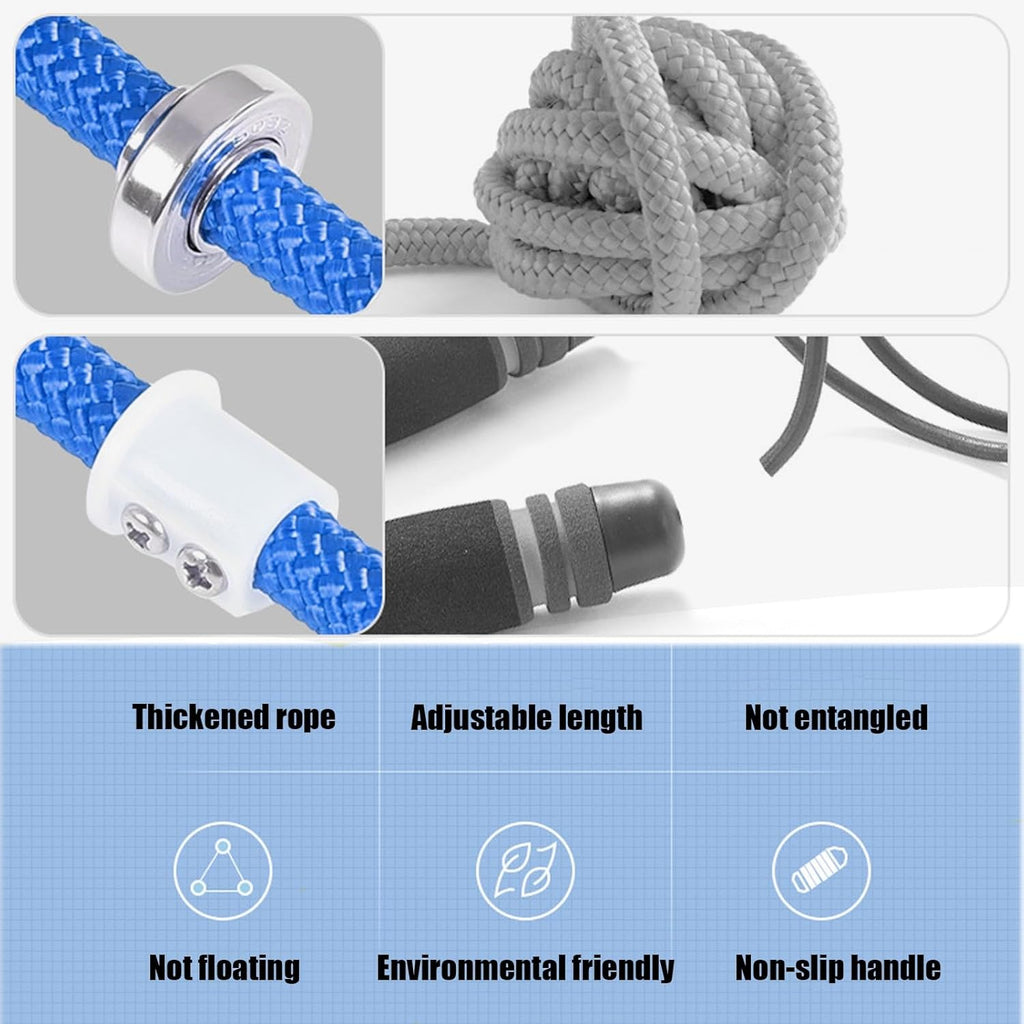 Skiennix 16 FT Long Jump Rope - Adjustable Double Dutch Skipping Rope for Kids & Adults | Blue