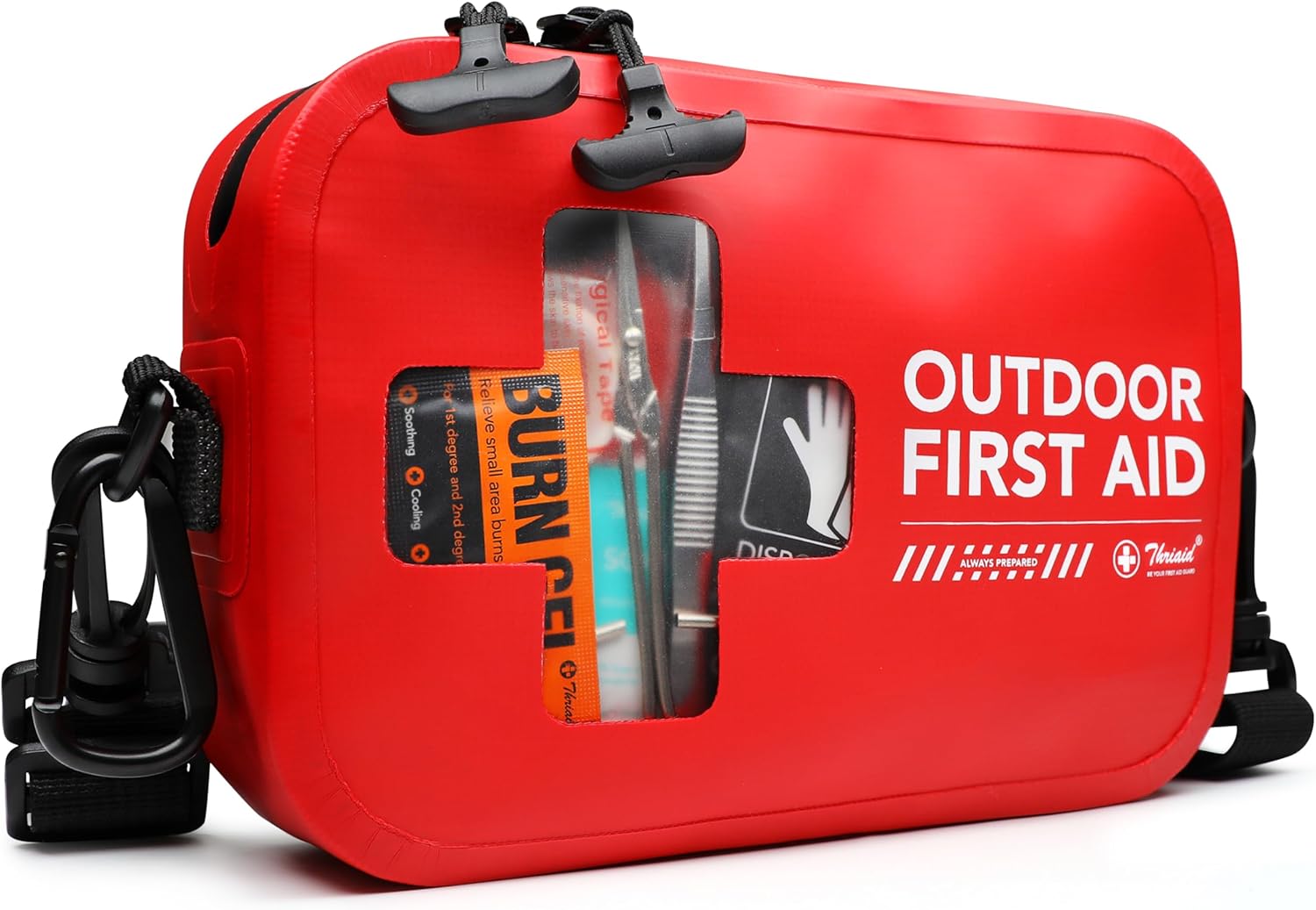 152 PCS Waterproof First Aid Kit - Portable Emergency Medical Kit for Boating, Camping & Fishing | Red