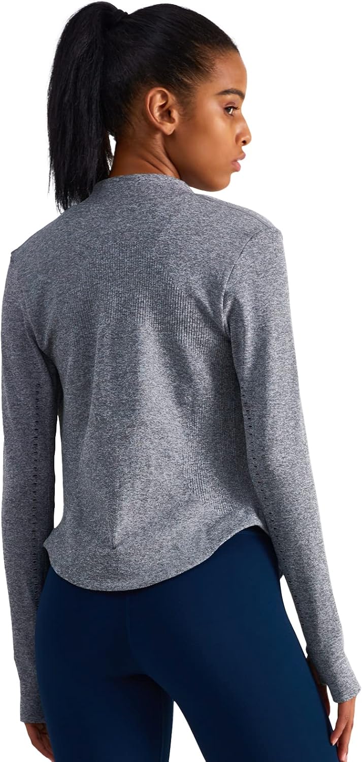 Sphinx Cat Women's Athletic Long Sleeve Zip Jacket - Slim Fit Workout & Yoga Wear with Thumb Holes