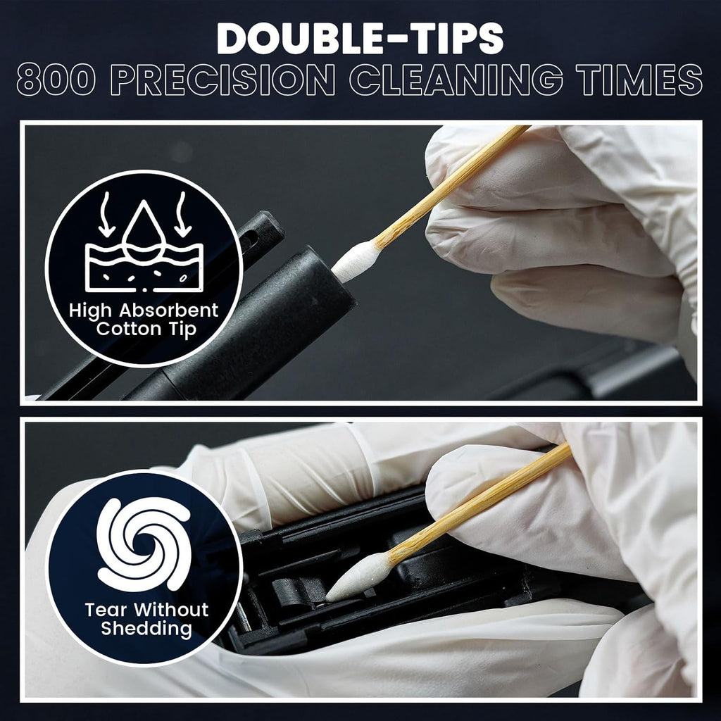 Skiennix 900/400PCS Double-Ended 6" Pointed Gun Cleaning Swabs - Lint-Free, Highly Absorbent Firearm Cleaning Supplies