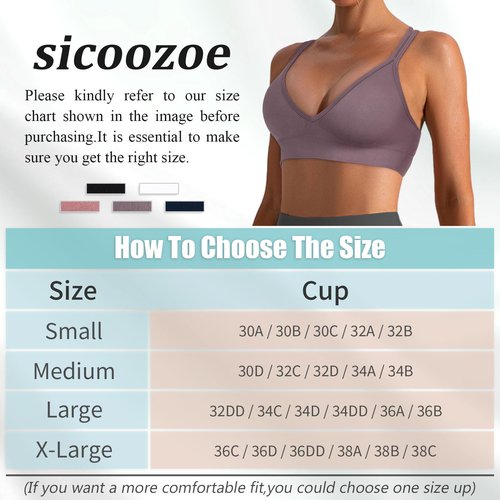 Sports Bra for Women V-Neck Strappy Criss Cross Yoga Bra Padded Medium Support Workout Gym Athletic Fitness Bras 3 Pack