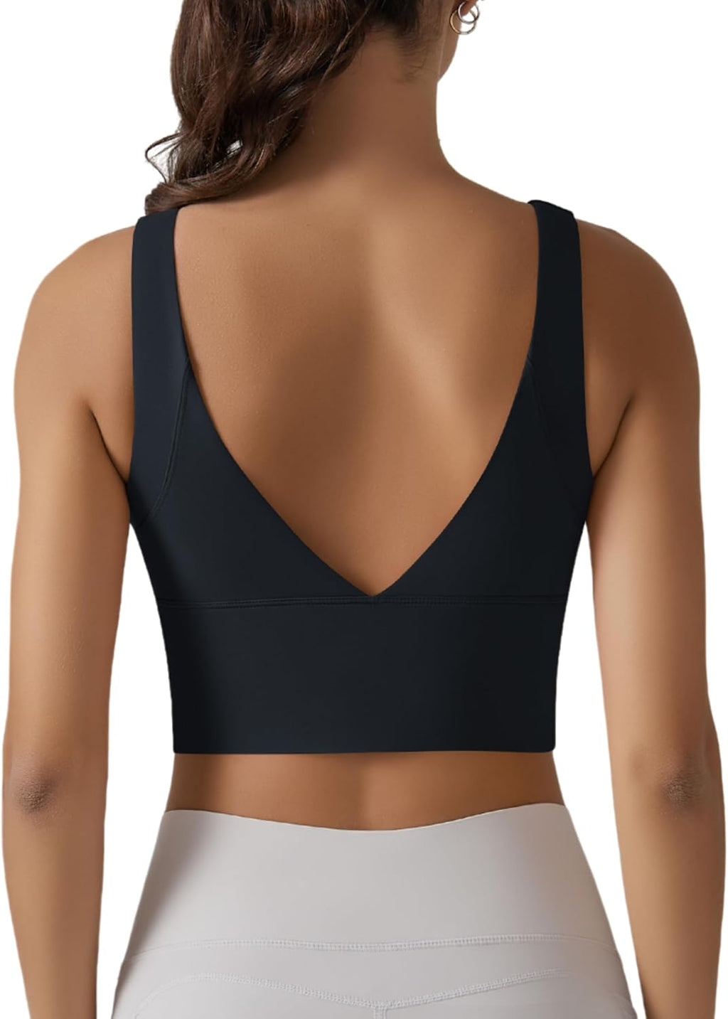 ABOCIW Longline Sports Bra - Wireless Padded Yoga Bra for Women | Medium Support Workout Crop Top