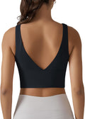 ABOCIW Longline Sports Bra - Wireless Padded Yoga Bra for Women | Medium Support Workout Crop Top