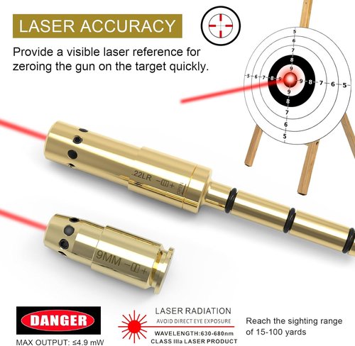 BoreSighter | Precision Boresight Kit for 22LR, 223, 9MM & More - Includes AG3 Batteries