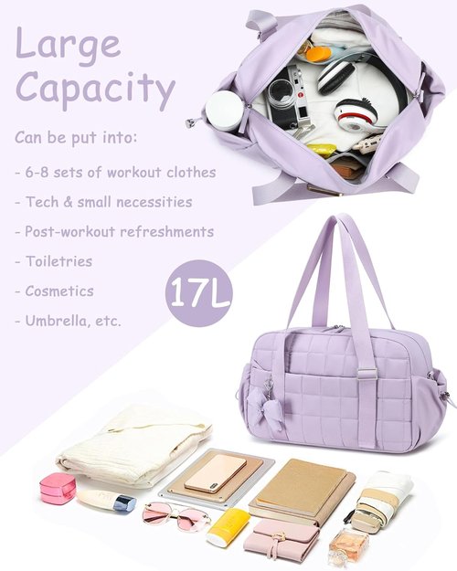 CAMTOP Gym Bag - Lightweight Duffle for Women with Insulated & Wet Pockets | Small Travel Bag for Yoga & Dance