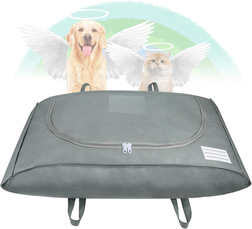 Pet Burial Bag with Handle - Eco-Friendly Dog & Cat Casket for Dignified Memorial | Size M (31.89 x 14.17 x 7 in)