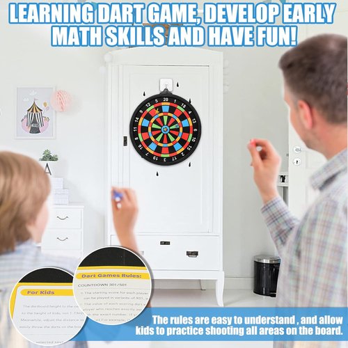 Magnetic Dart Board by [Brand Name] - Safe Indoor & Outdoor Game with 12 Darts | Perfect Gift for Ages 8-14