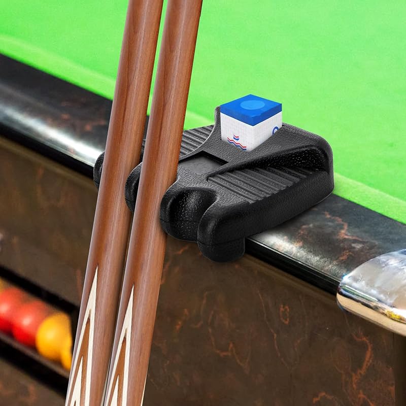 3-Hole Pool Cue Holder, Portable Non-Slip Cue Rack with Chalk Holder