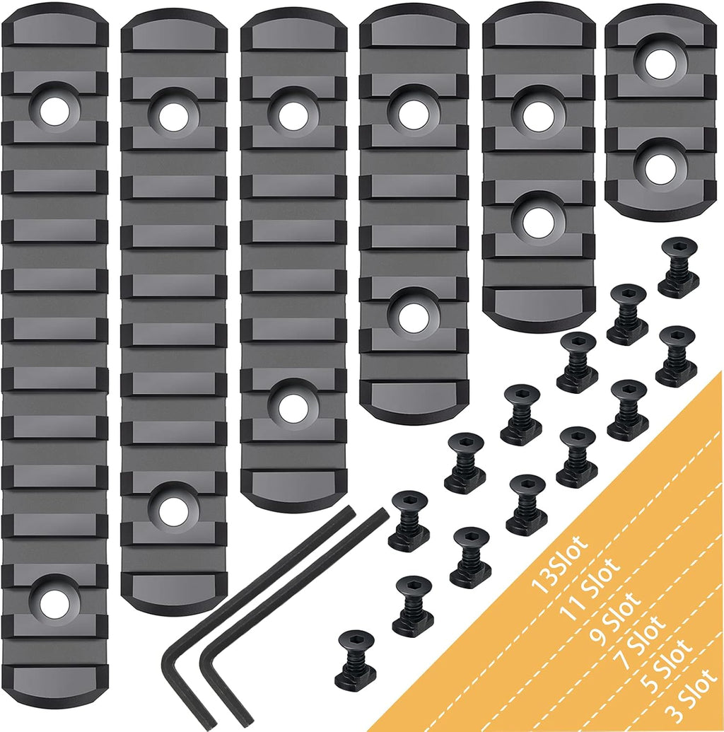 Picatinny Rail - Durable Polymer Accessory Rail with 3-13 Slots | Black Finish
