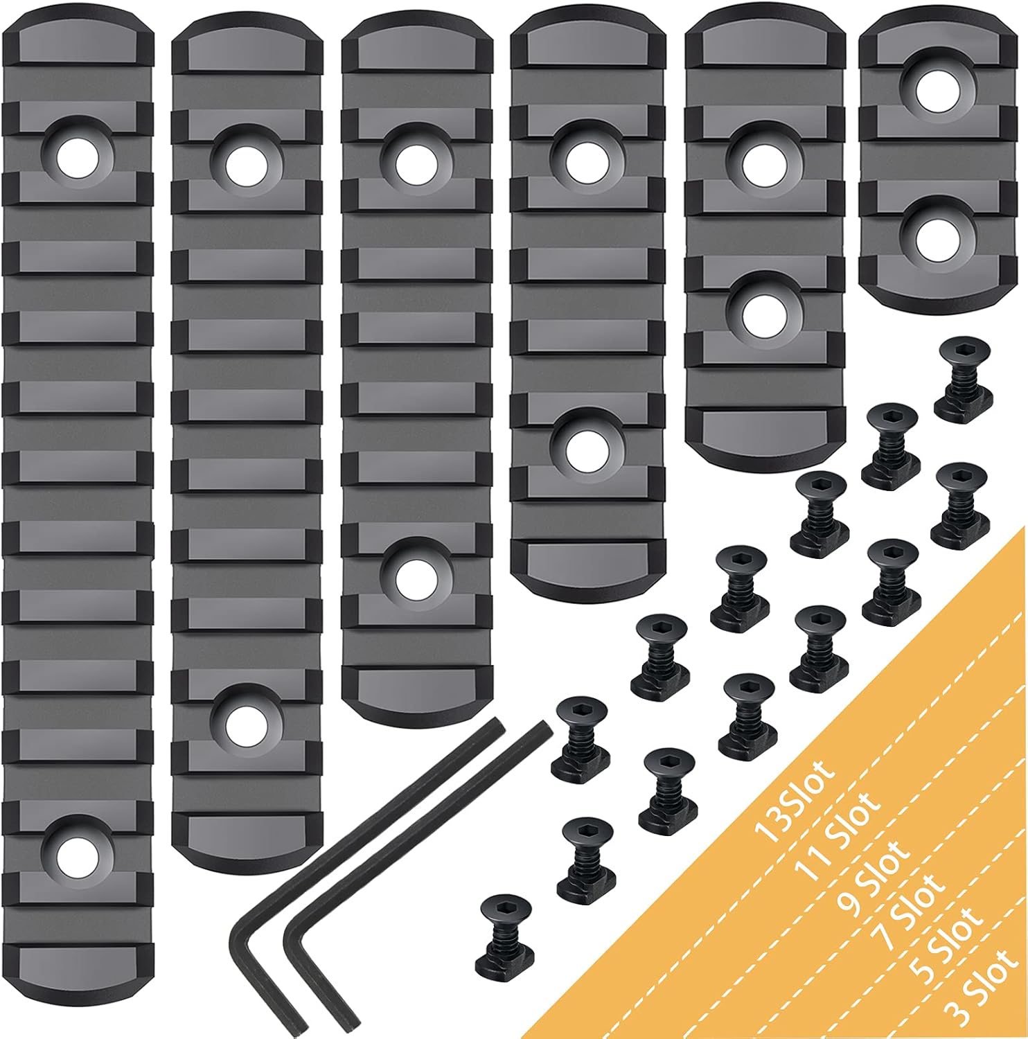 Picatinny Rail - Durable Polymer Accessory Rail with 3-13 Slots | Black Finish