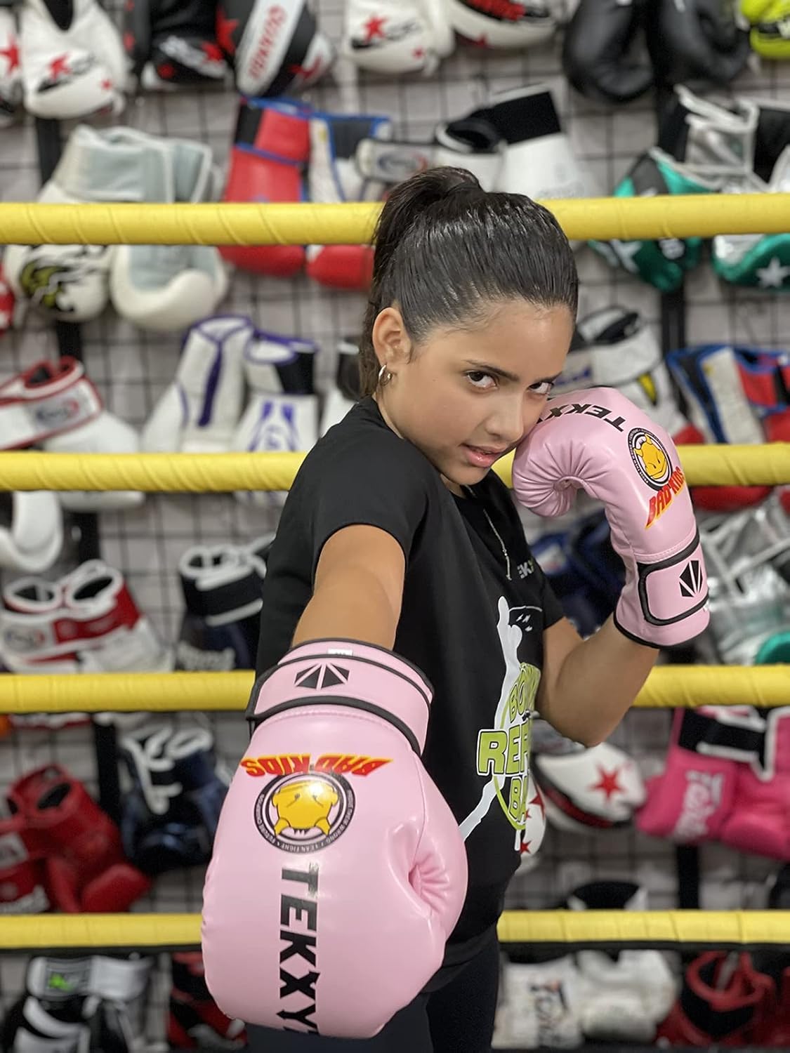 TEKXYZ Boxing Gloves for Kids - Vivid Color Synthetic Leather Training Gloves | Ages 3-12