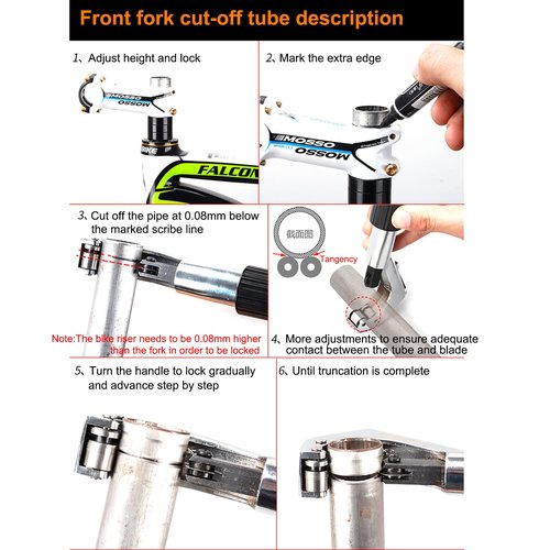 SONZUIA Road Mountain Bike Fork Steerer Seat Post Handlebar Tube Cutter Tool, Bicycle Metal Pipe Cutter Tool with 5pcs Cutter Wheels for Size 1/4"-1-5/8" (6mm-42mm)