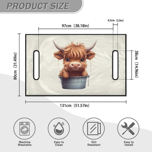 FUIBENG Golf Cart Seat Covers, Golf Cart Seat Towel Blanket for All EZGO, Yamaha, Club Cars, Icon and More Cart Front Seat, Highland Cattle Baby