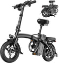 Peak Folding Electric Bike - 1200W/1000W | 25 MPH, 48V 10Ah, 45 Miles Range, 14" Tire Full Suspension