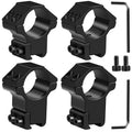 1'' Dovetail Scope Rings, LONSEL 2Pcs High Profile & 2Pcs Medium Profile 1 Inch Scope Mount Rings for 11mm Dovetail Rails - Pack of 4