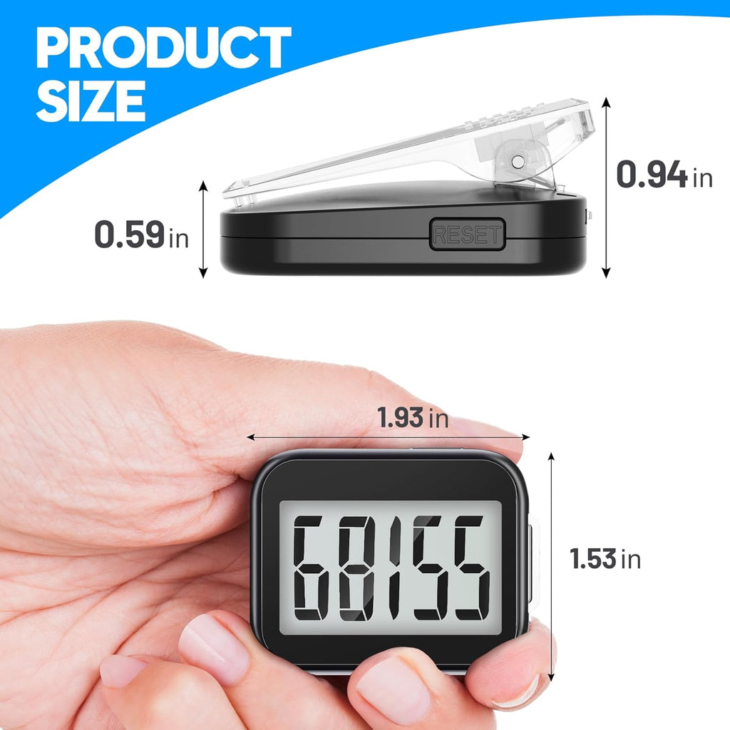 Skiennix Simple Step Counter - Removable Clip & Lanyard for Easy Carry | Lightweight & Portable