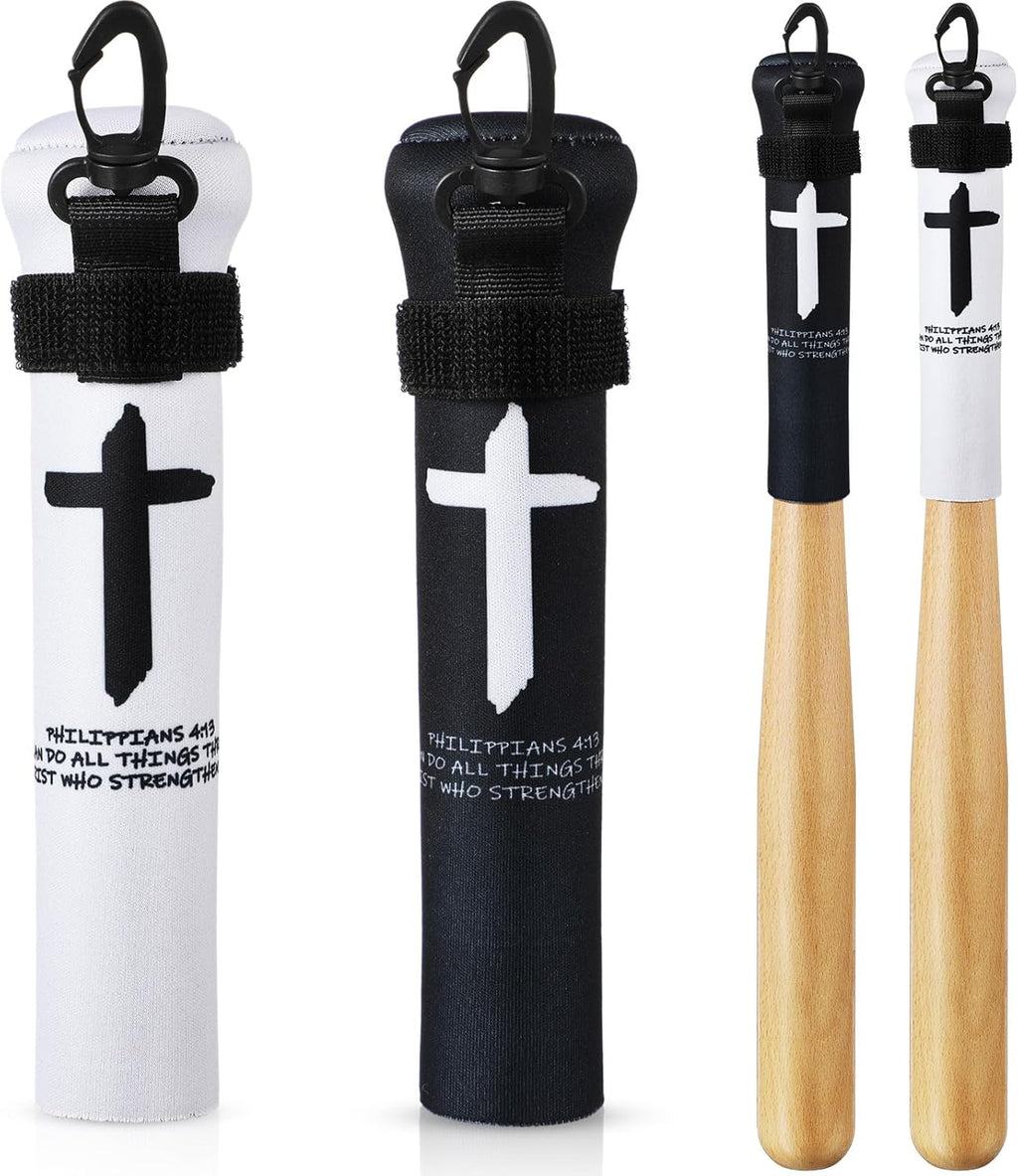 Skiennix Baseball & Softball Bat Covers - 2 Pack Wooden Sleeve with Hook for Travel Storage & Fence Hanging