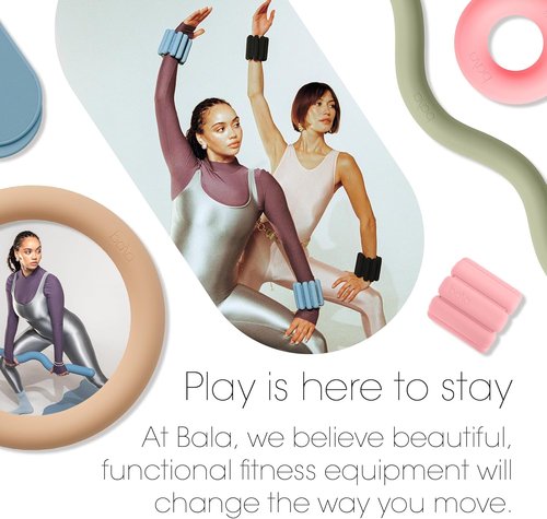 Bala Bangles Adjustable Wrist & Ankle Weights - 1 lb Silicone Set in Sage for Gym, Yoga & Strength Training