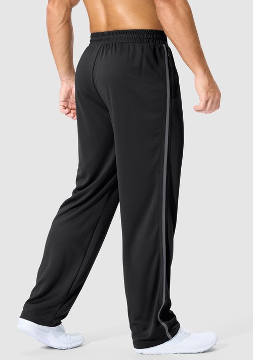 G Gradual Men's Athletic Sweatpants with Zipper Pockets Lightweight Quick Dry Mesh Workout Pants Open Bottom for Casual (Black, Large)