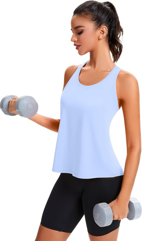 MathCat Women's Racerback Workout Tank Tops - Loose Fit Yoga & Running Shirts (XS-XL)