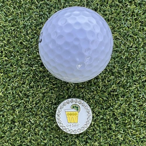 Giggle Golf Bling Golf Ball Marker Pack with Lime Hat Clip – Margarita & Tequila Shot Sparkly Markers for Women Golfers – Fun Golf Gift with Organza Bag & Bonus Hand Cream