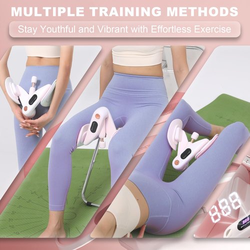 Thigh Hip Trainer for Beginner, Thigh Trainer, Pelvic Floor Strengthener with Built-in Smart Counter, Postpartum Rehabilitation Equipment, Portable Home Gym for Adduction Training
