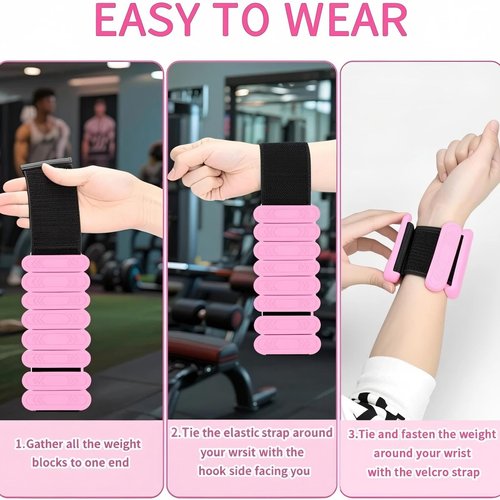Smlper Ankle Weights Set of 2(0.5/1/2 lb Each) – Ankle Weights for Women, Adjustable Wrist Weights with Premium Silicone for Gym, Pilates, Yoga, Running, Swimming