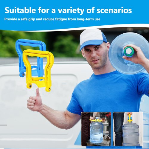 XCHMYi 5 Gallon Water Bottle Handle (2-Pack) – Heavy Duty Dual-Mode Carrier for Standard Water Jugs, Ergonomic Handle for Easy Single or Two-Person Lifting (2pcs Blue)