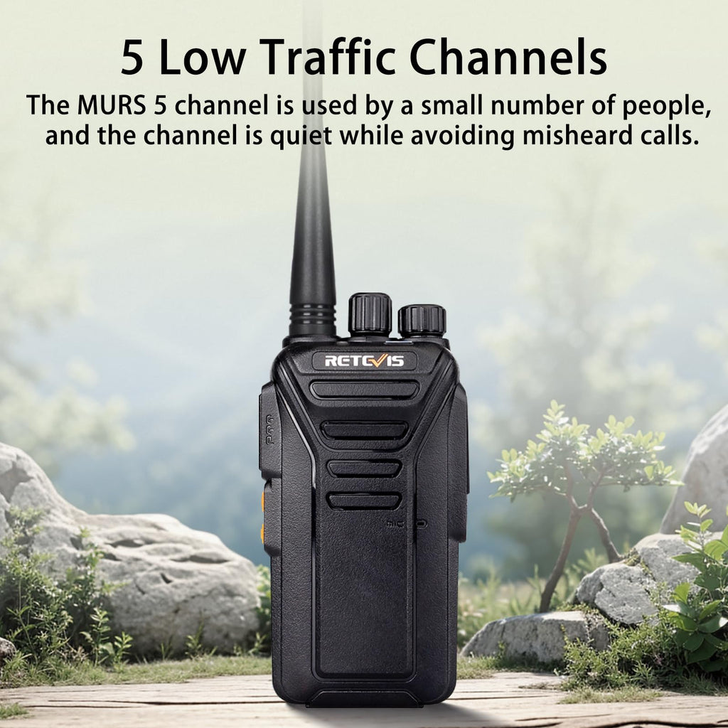Retevis RT27V MURS Radios, Walkie Talkies with Earpiece, Long Range, Rechargeable, Low-Traffic Channel, Durable, Two Way Radios for Hunting Camping Farm（2 Pack）