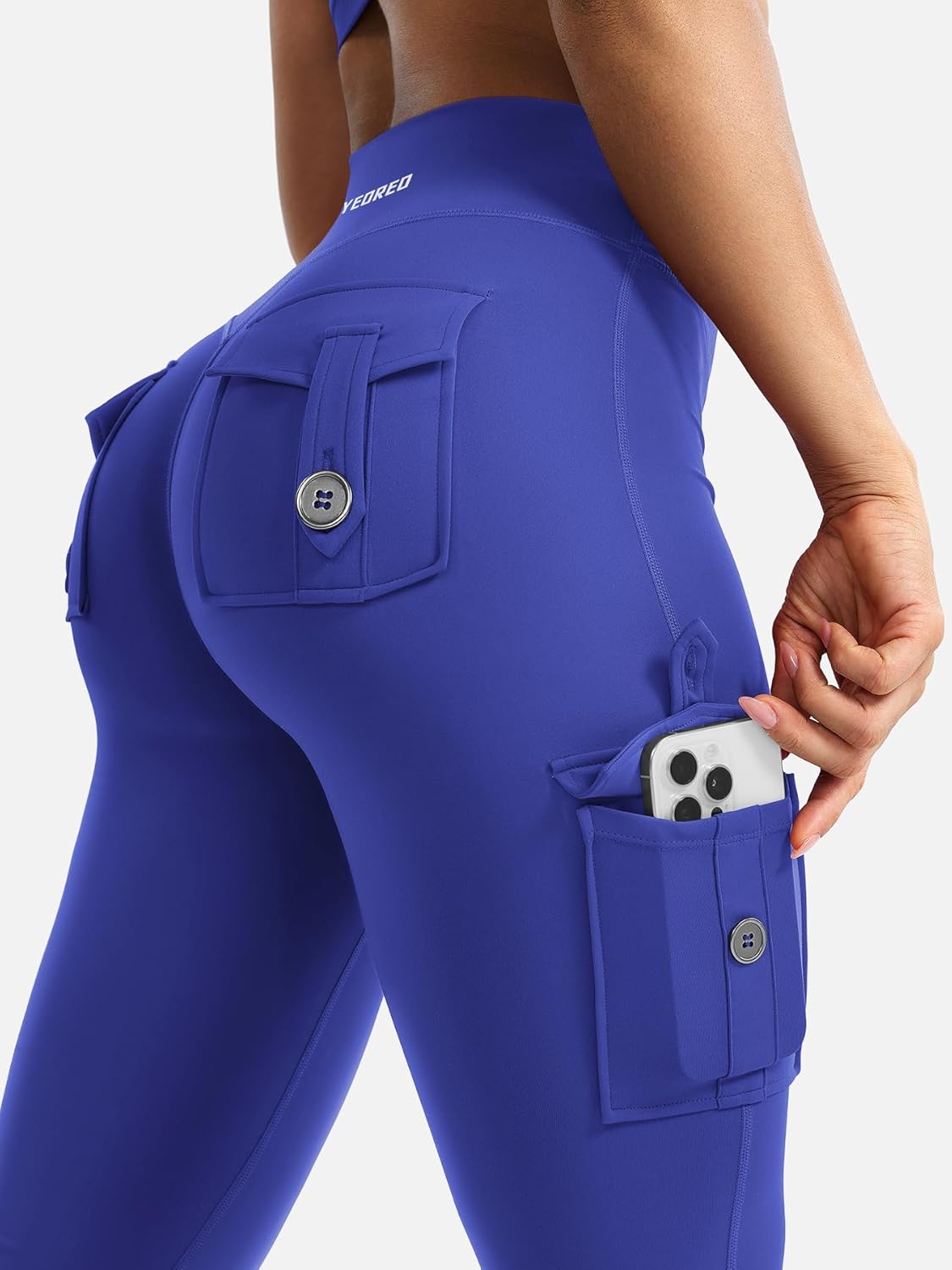YEOREO CoreFlex Women's High-Waisted Flare Leggings - Hidden Pockets & No Front Seam | Gym & Yoga