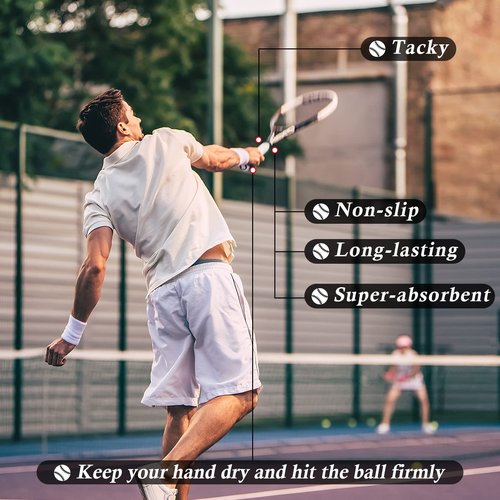 Pangda 100 Pieces Tennis Badminton Racket Overgrips Bulk Tennis Racket Grip Tape for Anti-Slip and Absorbent Grip (Black)