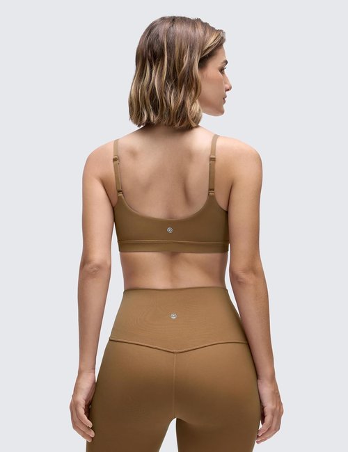 CRZ YOGA Sports Bras for Women - Butterluxe Adjustable Spaghetti Strap Wireless Crop Top