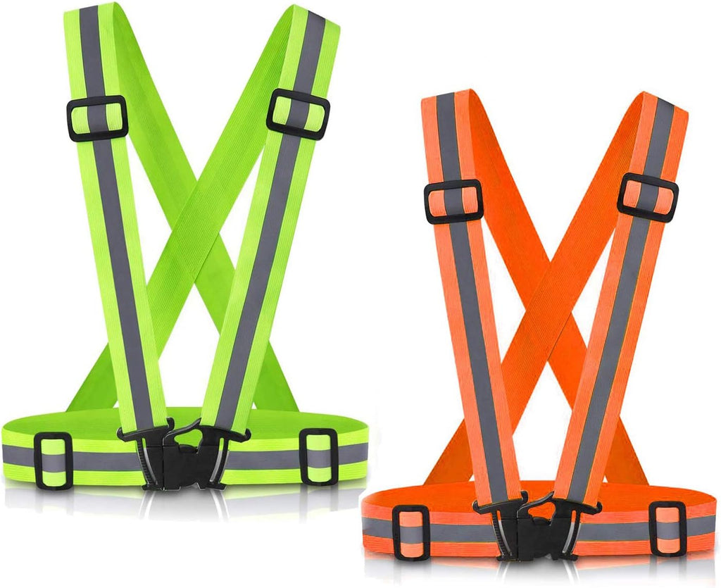 Reflective Vest by High Visible Safety - 2-Pack Adjustable Running Gear for Men, Women & Kids