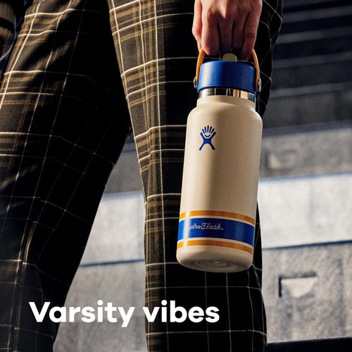 Hydro Flask Water Bottle - Insulated Stainless Steel - 32 Oz Wide Mouth with Flex Straw Lid | Campus Ivory