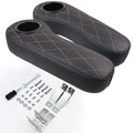 CARBBIA Pack of 2 Golf Cart Back Seat Flip Armrests with Cup Holder Compatible with Club Car Compatible with EzGo Compatible with Yamaha Carts with 1-inch Square Armrests, Black