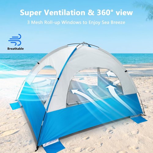 NXONE Beach Tent | Lightweight Sun Shelter with UPF 50+ UV Protection | Spacious Canopy for Family Outdoor Fun