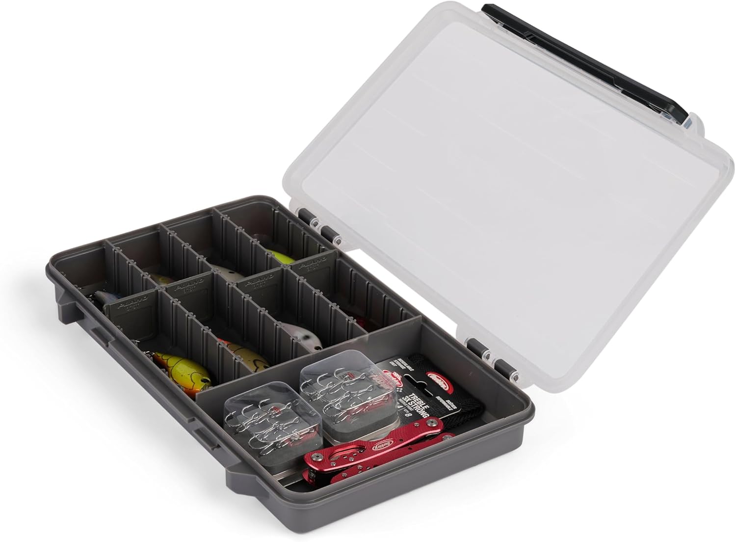 Plano StowAway Tackle Box - 50/50 Split Design with Transparent DuraView Lid | Stackable Storage for Fishing Gear