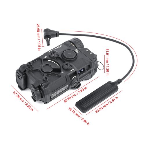 Airsoft Tactical Aiming Laser Sight, 8 Modes with Green Laser + IR Laser + Withe LED Flashlight, Fit for 20mm Picatinny Rail CQB GBB
