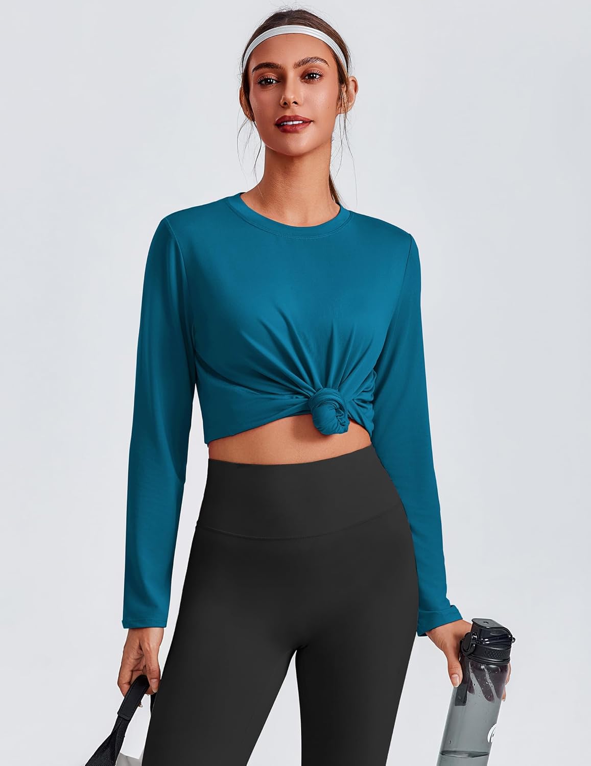 PINSPARK Long Sleeve Workout Tops for Women - Quick Dry UPF 40+ Athletic Shirt for Gym & Hiking