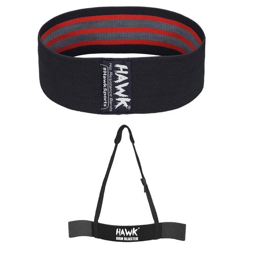 Hawk Sports Arm Blaster and Resistance Bands for Women & Men Bundle