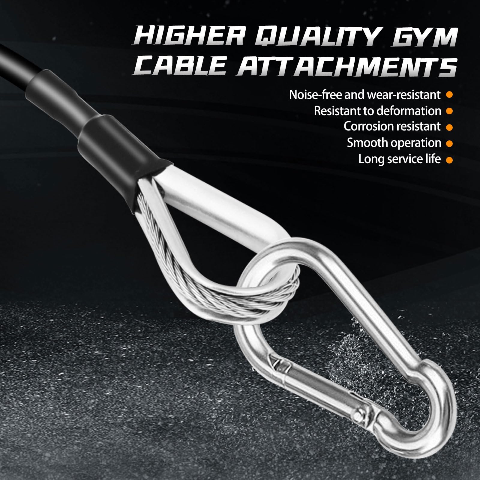 AccEncyc Cable Attachments for Gym, 2PCS Gym Cable Extension Compatible with Gym Accessories, Gym Cable Machine for LAT/Tricep Pull Down, Leg Extensions Machine (10inch)