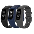 Huwokxix Watch Band compatible with Garmin vivosmart 5/smart 5,Adjustable Silicone Sports Wristband Replacement Band(Black+dark blue+dark gray,L)